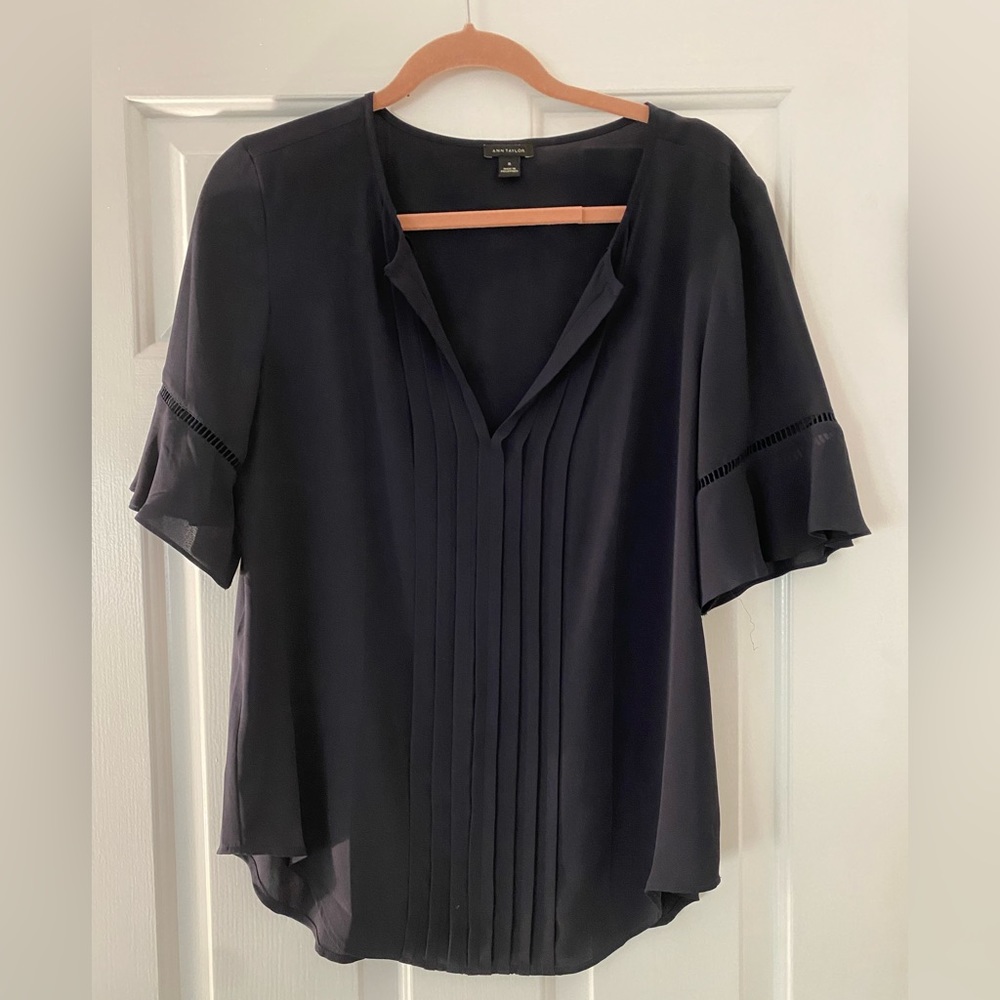 Ann Taylor Navy Blouse